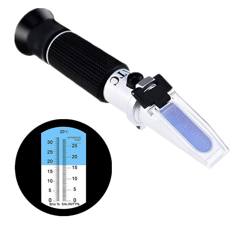 Refractometer Salinity - Refractómetro portátil 2 en 1 de