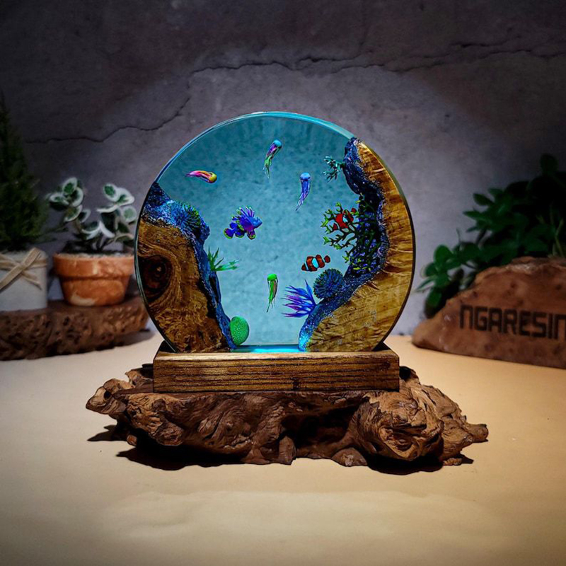 Aquarium & Marine Museum Ums - Lámpara de Mesa de Resina con