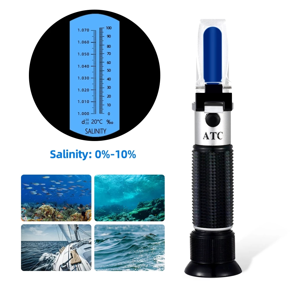 Refractometer Salinity - Refractómetro de salinidad 0-10% 1.000-1. 070sg