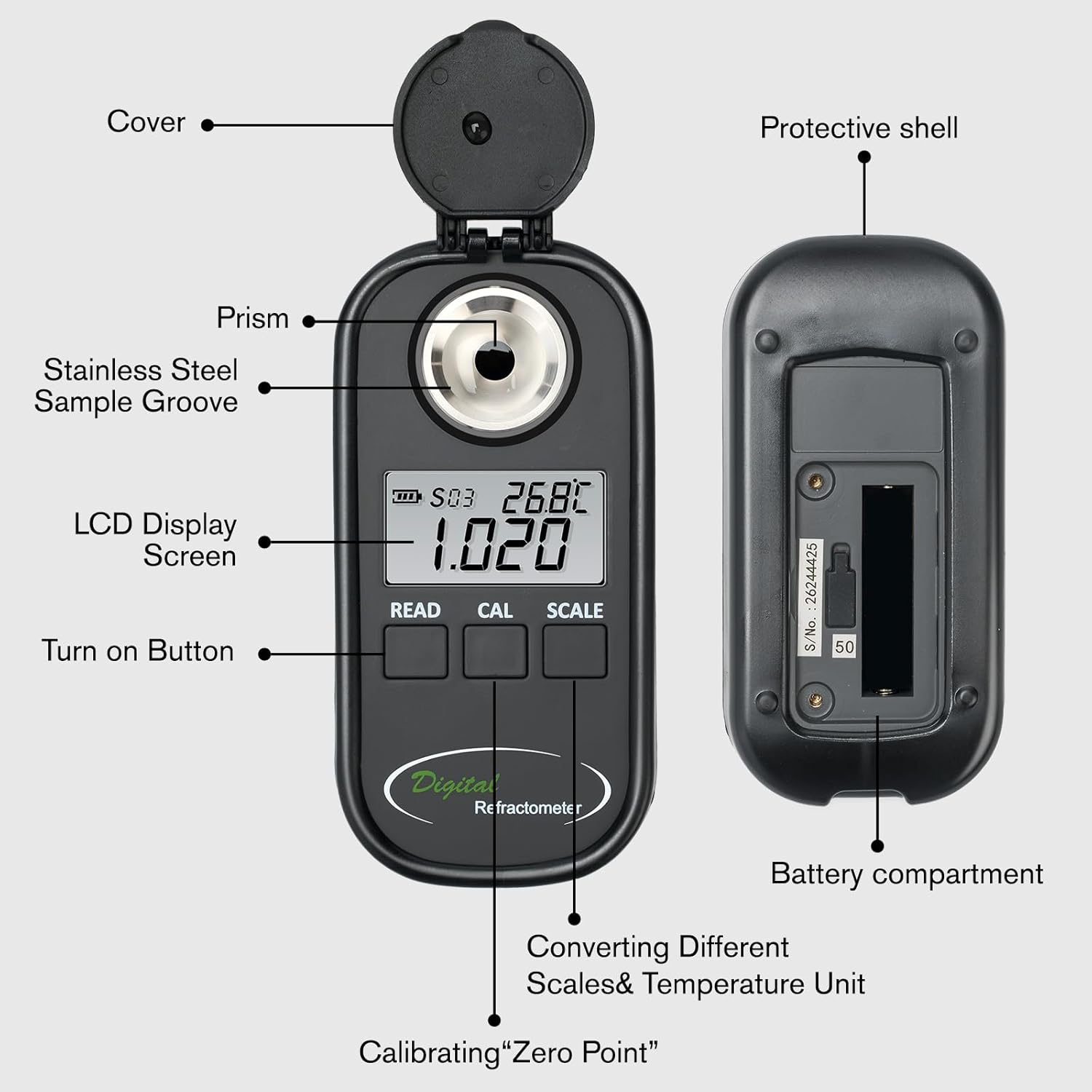 Refractómetro Digital de Salin - Refractometer Salinity reseña y precio