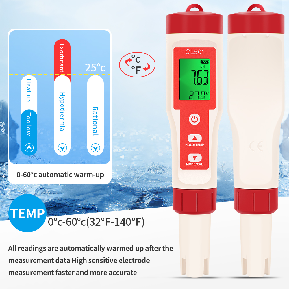 Medidor de temperatura PH/CL2/ - Marine Aquarium Test Kit reseña y precio