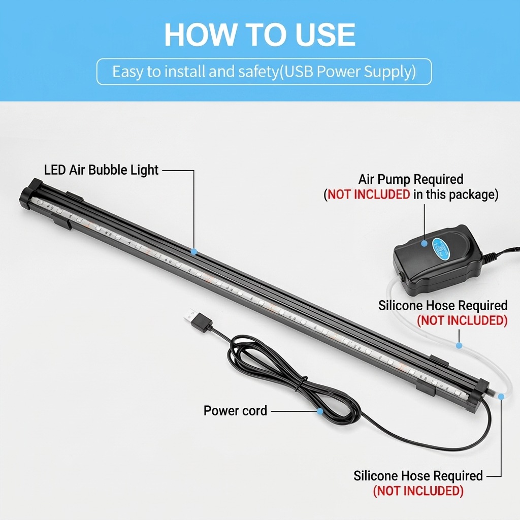 Lámpara LED USB para Acuario,  - Aquarium Marine Lights reseña y precio